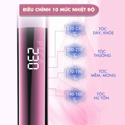Máy duỗi tóc Kemei KM-3142 điều chỉnh 10 mức nhiệt sử dụng được cho mọi loại tóc - Hàng chính hãng