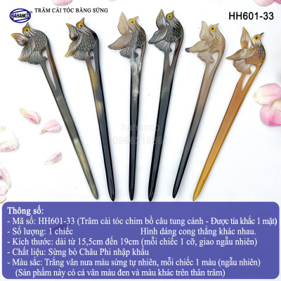 Trâm Cài Tóc Bằng Sừng Cổ Trang (Đủ Mẫu) Đục Khắc Hình Đủ Loại/Phong Cách Mới (HH601C)