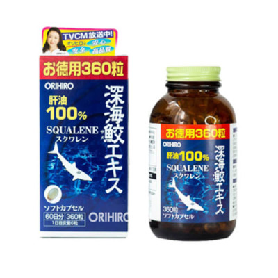 Viên Uống Sụn Vi Cá Mập Orihiro Squalene 360 Viên Nhật Bản, Viên Dầu Gan Cá Mập Hỗ Trợ Xương Khớp