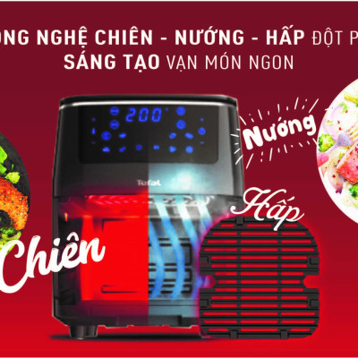 Combo Nồi chiên nướng và hấp 3 trong 1 Easy Fry & Steam FW201815 & Chảo chiên sâu lòng Tefal Natura B2266595 26cm - Hàng chính hãng