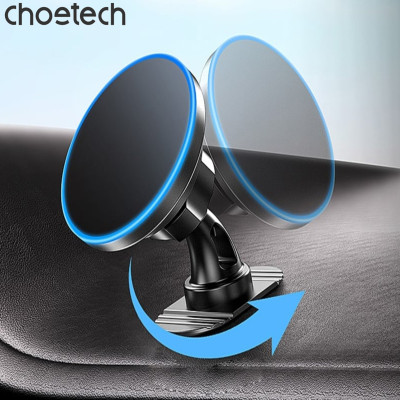 Bộ giá đỡ điện thoại Magnetic 2 in 1 trên ô tô Choetech T208 sạc nhanh công suất 15W - Hàng chính hãng