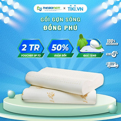 Gối Nằm Cao Su Thiên Nhiên  Gợn Sóng Đồng Phú 40x60x11cm