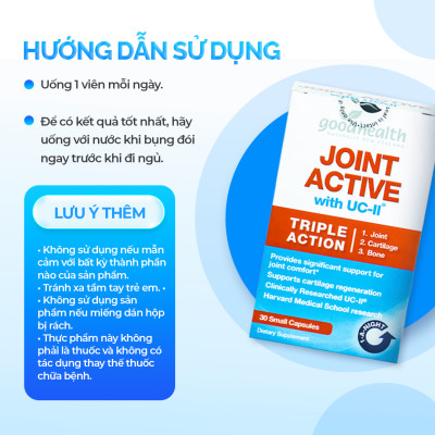 Combo 2 Hộp Viên Sụn Khớp Goodhealth Joint Active - Với UC2 Tái Tạo Và Duy Trì Sụn Khớp - Giúp Khớp Khỏe Dễ Dáng Vận Động – 100% Chính Hãng Từ New Zealand