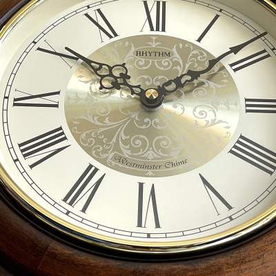 Đồng hồ treo tường Nhật Bản Rhythm CMJ529NR06 Kt 26.3 x 85.5 x 10.1cm, 3.85kg. Vỏ gỗ. Dùng Pin.