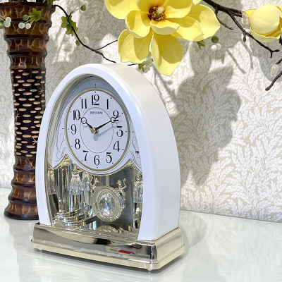 Đồng hồ để bàn Nhật Rhythm 4RJ641WU03- KT: 20.0 x 24.5 x 10.0cm, 900g. Dùng Pin.