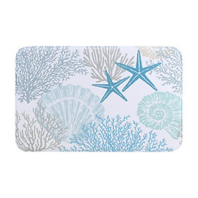 Thảm Nhà Tắm Polyester COLONIAL Màu Xanh Dương Nhạt|Index Living Mall| Nội Thất Thái Lan