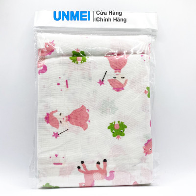 Khăn Tắm Muslin, Khăn Tắm Sợi Tre 2 Lớp UNMEI 100cmx100cm Mỏng Nhẹ, Mềm Mại An Toàn Cho Bé