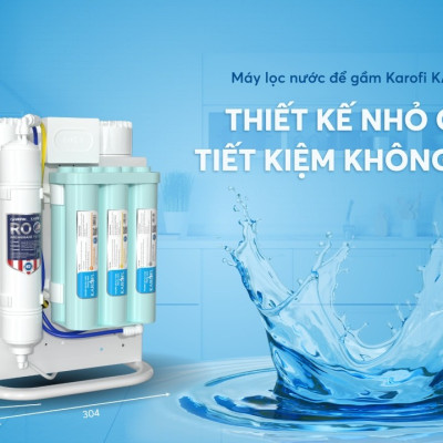 Máy lọc nước Karofi KAQ-U96 10 lõi lọc kết nối điện thoại thông minh, vòi nước hiển thị tình trạng máy - Hàng chính hãng bảo hành 3 năm
