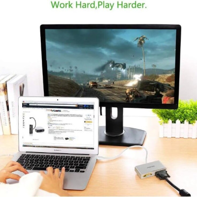 Ugreen UG10438MD109TK Màu Trắng Bộ chuyển đổi Mini displayport sang HDMI + VGA + DVI cao cấp - HÀNG CHÍNH HÃNG