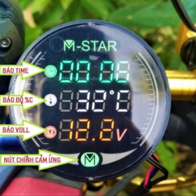 ĐỒNG HỒ BÁO VON BÁO NHIỆT ĐỘ BÁO GIỜ LẮP XE MÁY CỰC ĐẸP