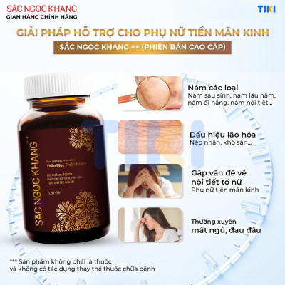 Viên uống Sắc Ngọc Khang ++ (120 viên) giúp trẻ hóa Làn da làm mờ sạm nám tàn nhang hiệu quả, tăng cường tính đàn hồi cho làn da, hỗ trợ cải thiện và phục hồi da bị lão hóa vượt trội