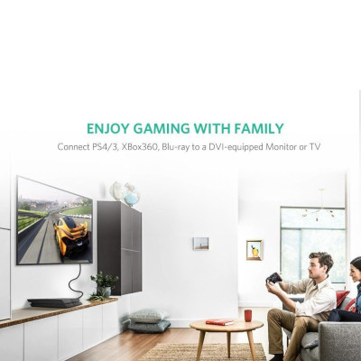 Ugreen UG10137HD106TK 5M màu Đen Cáp chuyển đổi HDMI sang DVI 24 + 1 thuần đồng - HÀNG CHÍNH HÃNG