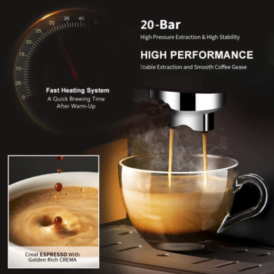 Máy pha cà phê Espresso BioloMix CM6863, công suất 850W, áp lực bơm 20 bar - Hàng chính hãng, bảo hành 12 tháng