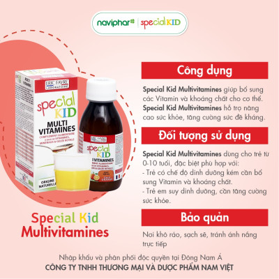 TPBVSK Special kid Multivitamin - Siro Bổ sung vitamin và khoáng chất - Hỗ trợ nâng cao sức khỏe, tăng cường sức đề kháng (125ml) [Siro - Nhập khẩu Pháp]