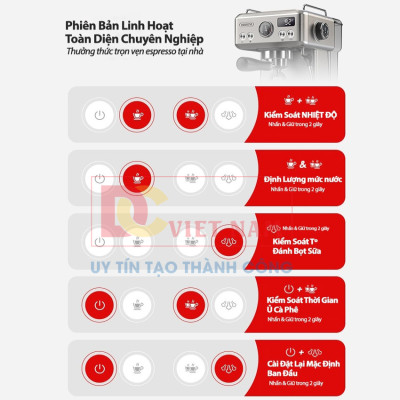 Máy pha cà phê Espresso chuyên nghiệp, thương hiệu Mỹ HiBREW cao cấp - H10A - HÀNG CHÍNH HÃNG