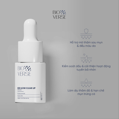 Sample Tinh chất Bioverse hỗ trợ giảm mụn B351 Acne Clear up Serum 5ml