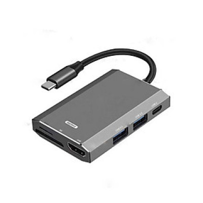 Hub chuyển đổi Remax RU-U30 6 in 1 cổng Type C ra USB 3.0 + HDMI + Đầu đọc thẻ nhớ - Hàng nhập khẩu