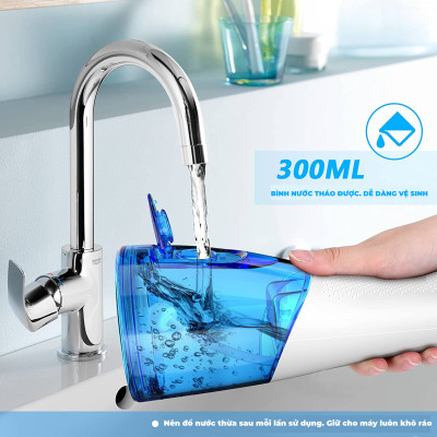 Tăm nước cầm tay H2ofloss HF-6. Tăm nước 5 chế độ, 5 đầu tăm đa chức năng, túi vải đựng máy, pin sử dụng tối đa 21 ngày, tặng kèm củ sạc nguồn thấp