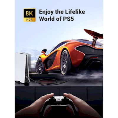 Ugreen UG40493HD150TK 0.5m 2.1 HDMI 8K 60hz 48Gpbs Male to Male Braided Cable 4k 120hz 50cm - HÀNG CHÍNH HÃNG