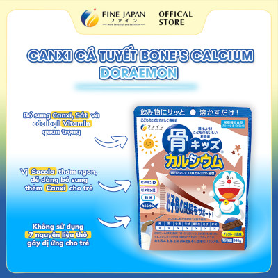 Bột Canxi Cá Tuyết Bone’s Calcium DORAEMON FINE JAPAN bổ sung Canxi phát triển chiều cao gói 140g