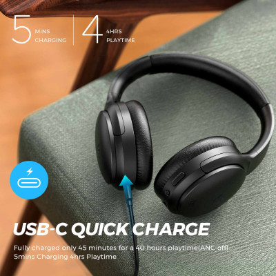 Tai Nghe Chụp Tai Bluetooth SoundPEATS A6 chống ồn chủ động ANC - Hàng chính hãng