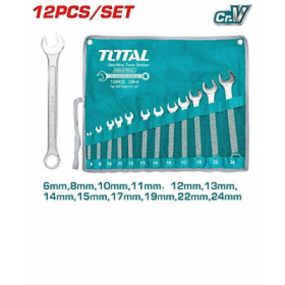 BỘ CỜ LÊ VÒNG MIỆNG 12 CHI TIẾT 6-24MM TOTAL THT1022121 - HÀNG CHÍNH HÃNG