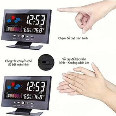 1 ĐỒNG HỒ LED ĐỂ BÀN XEM GIỜ BÁO NHIỆT ĐỘ THỜI TIẾT NGÀY THÁNG NĂM THỨ ĐA NĂNG