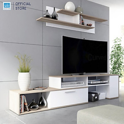 Combo Kệ Tivi Để Sàn Và Treo Tường, Có Thể Điều Chỉnh Chiều Dài Từ 150cm Đến 250cm SIB Decor TV67