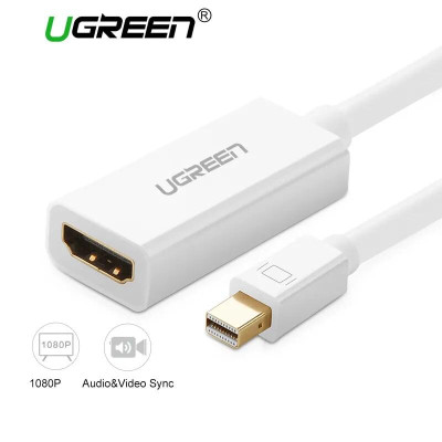 Ugreen UG10460MD112TK 18CM màu Trắng Cáp chuyển đổi Mini DP sang HDMI hỗ trợ phân giải 1920x1080 - HÀNG CHÍNH HÃNG