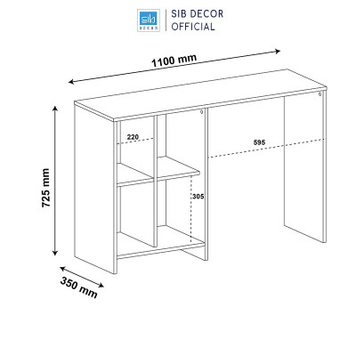 Bàn Làm Việc Phối Chân Bàn Kệ Sách Dài 110cm Thương Hiệu SIB Decor BLV129