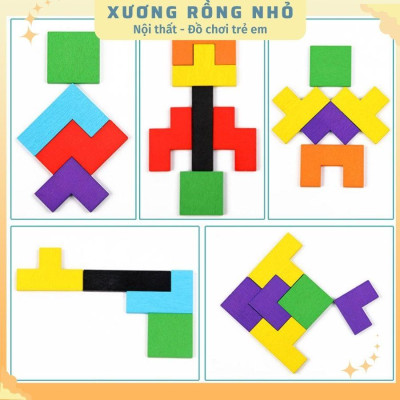 Đồ Chơi Xếp Hình Thông Minh, Đồ Chơi Xếp Gạch bằng gỗ 