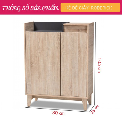 Tủ đựng giày gia đình bằng gỗ thiết kế đa năng SMLIFE Roderick