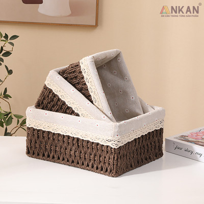 Giỏ Mây Đựng Đồ, Giỏ Đựng Đồ Ăn Vặt ANKAN, Phù Hợp Các Phòng Spa, Khách Sạn Và Trang Trí Trong Nhà