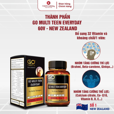Bộ Sản Phẩm Tăng Chiều Cao Tuổi Dậy Thì: 2 Hộp Canxi hữu cơ New Zealand Nutri Seaweed Calcium và GO MULTI TEEN EVERYDAY