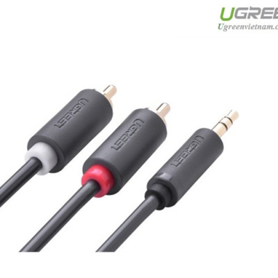 Cáp chuyển Audio 3.5mm ra RCA (hoa sen) dài 10m Ugreen 10514 - Hàng chính hãng