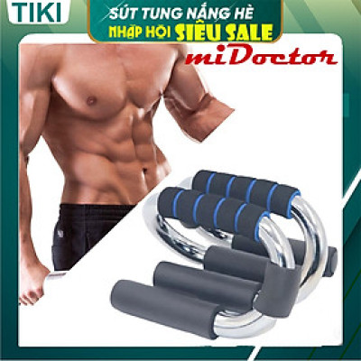 Dụng Cụ Hít Đất Cầm Tay Cao Cấp Chính Hãng miDoctor – mi01 - Dụng Cụ Chống Đẩy Inox (Đường Kính Khung 22MM - Tải Trọng 100Kg)