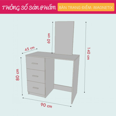 Bàn trang điểm đẹp kiểu dáng thanh lịch SMLIFE Magnetix