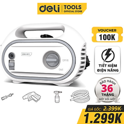 Máy Rửa Xe Mini Deli Công Suất Lớn - Tiết Kiệm Điện Năng, Phun Rửa Đa Năng - DL882201