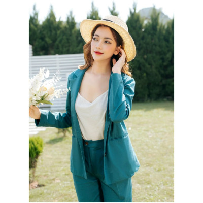 Set áo blazer kèm quần suông rộng Hàn Quốc phong cách công sở Haint Boutique