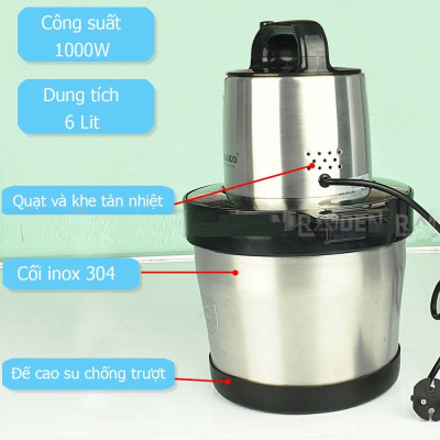 Máy Xay Thịt 5.8L Công Suất 950W Osako OST-1025 Cối Inox Xay Công Nghiệp Cho Quán-Kèm Lưỡi Dao Dự Phòng - Hàng Chính Hãng