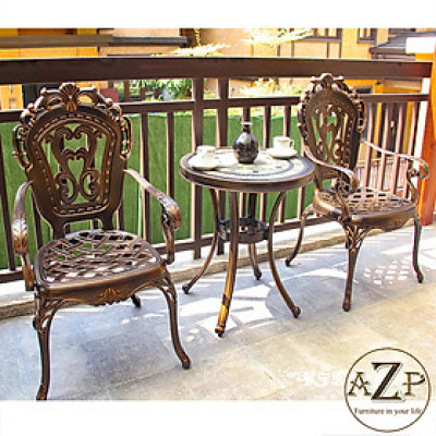 Bộ Bàn Ghế Sân Vườn 60cm Ngoài Trời Outdoor Ban Công (100% Nhôm Đúc) Hàng Nhập Khẩu 100%.