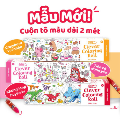 Đồ Chơi Sách Tô Màu Dạng Cuộn - Dinosaur & Safari CLEVER HIPPO CR04