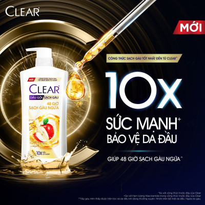 Dầu Gội Clear Thảo Dược Nuôi Dưỡng Da Đầu Từ Gốc, Sạch Gàu Và Giảm Gãy Rụng 630g - Gừng & Hoa Cúc