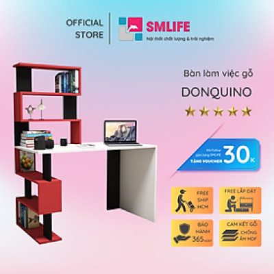 Bàn vi tính liền giá sách thiết kế nhỏ gọn SMLIFE Donquino