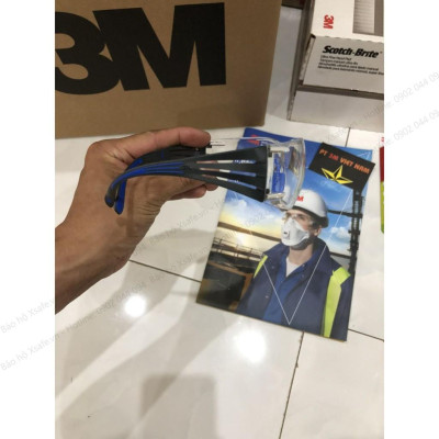Kính bảo hộ 3M SF401SGAF kính chống bụi, chống hơi nước trầy xước vượt trội, ngăn chặn tia UV, mắt kính lao động, xe máy