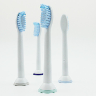 Bộ 4 đầu bàn chải đánh răng điện HX-6054 cho máy Philips Sonicare cho răng nhạy cảm HX3, HX6, HX7, HX8, HX9, R, FlexCare +, FlexCare, HealthyWhite, HydroClean, EasyClean, DiamondClean