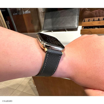 Dây Đồng Hồ Apple Watch 41mm 40mm 38mm, Chất Liệu Da Bê EPSOM Thảo Mộc Cao Cấp, Nhập Khẩu Từ Châu Âu, Dây Đeo Phong Cách Hiện Đại và Sang Trọng, Tương Thích Các Phiên Bản Series 10/9/8/7/6/5/4/3/2/1/SE/SE2