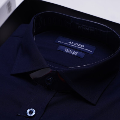 Áo sơ mi dài tay ALIGRO tím than form slimfit  ALGS173