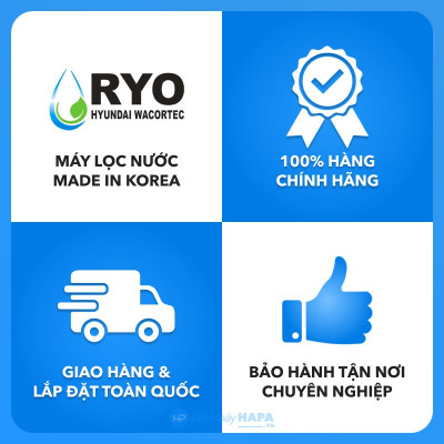 Máy Lọc Nước RYO Hyundai RP903 Chuẩn Nước Uống Trực Tiếp, Công Nghệ RO 5 Cấp Lọc - Hàng Chính Hãng, Nhập Khẩu Hàn Quốc