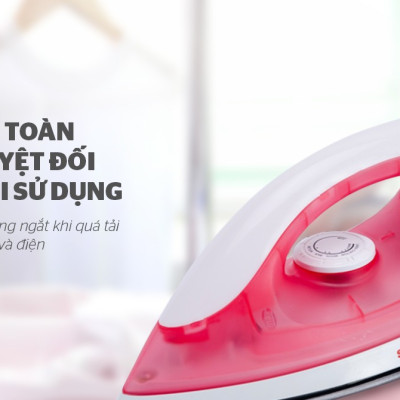 Bàn là khô Sunhouse SHD1072 hồng - Hàng chính hãng